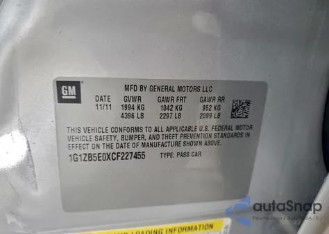 2012 Chevrolet Malibu Ls z USA, uszkodzony, nr VIN 1G1ZB5E07CF170129